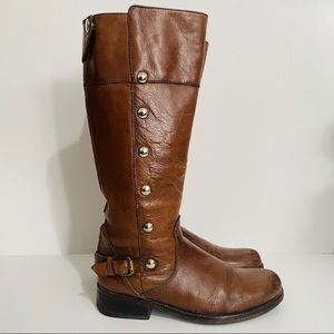 Steve Madden Riding Boots Brown Leather Distress 8
